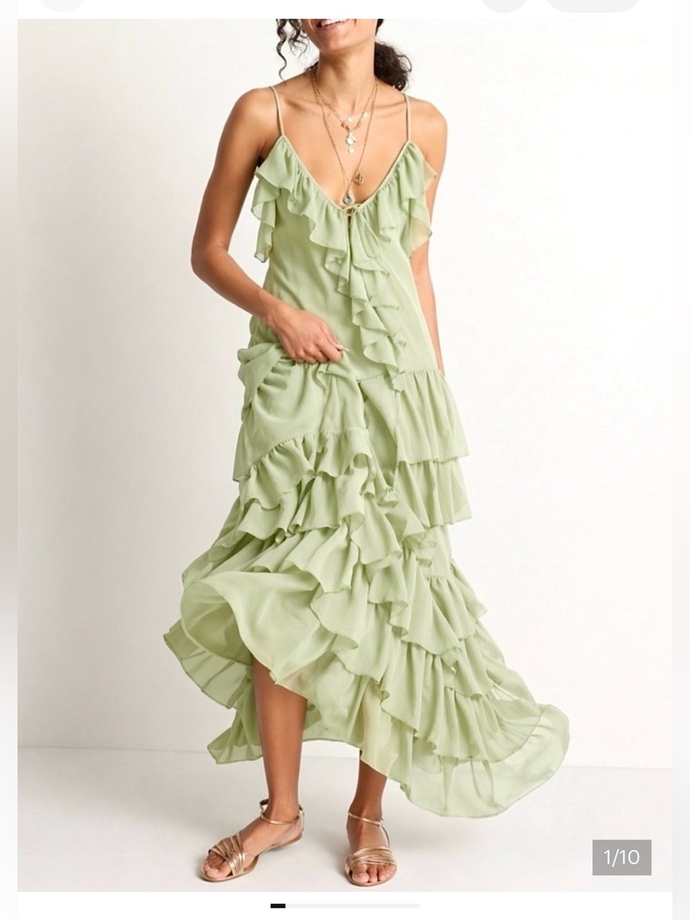 Torn by Ronny Kobo 🔥 Orcadia Dress in Sage